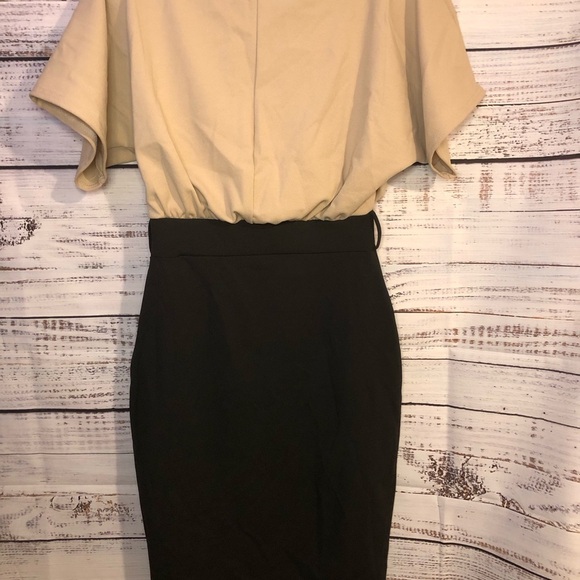 VENUS Beige and Black Midi Dress - Picture 12 of 15